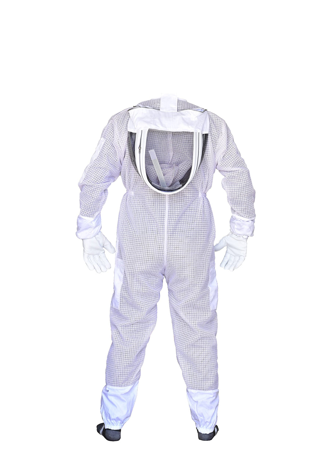 Bee Stars suit worn in apiary demonstrating ventilation and mobility benefits