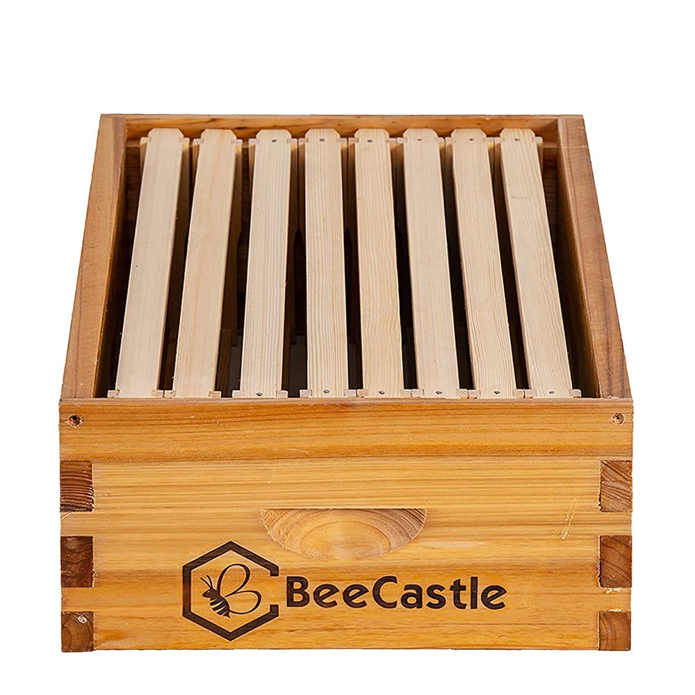 BeeCastle assembled hive set in garden illustrating ready-to-use benefit