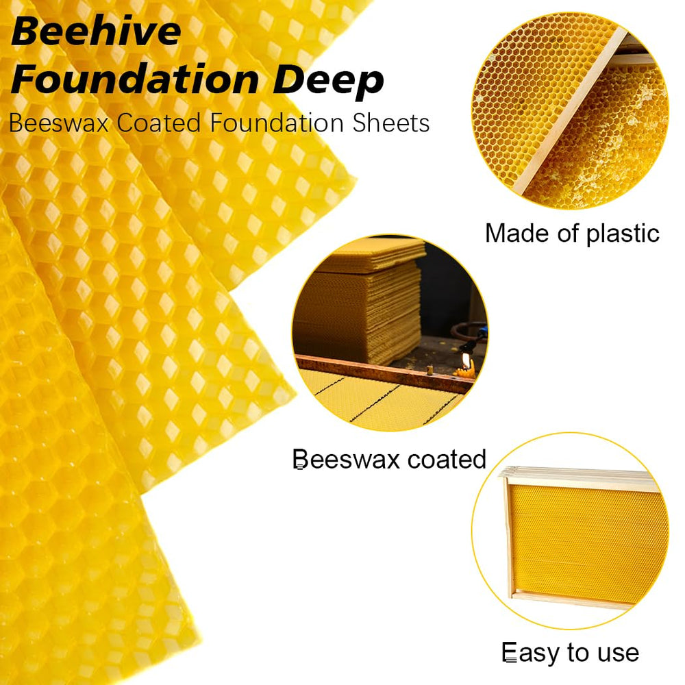 BeeCastle close-up of beeswax-coated surface highlights natural attraction for bees