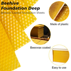 BeeCastle close-up of beeswax-coated surface highlights natural attraction for bees
