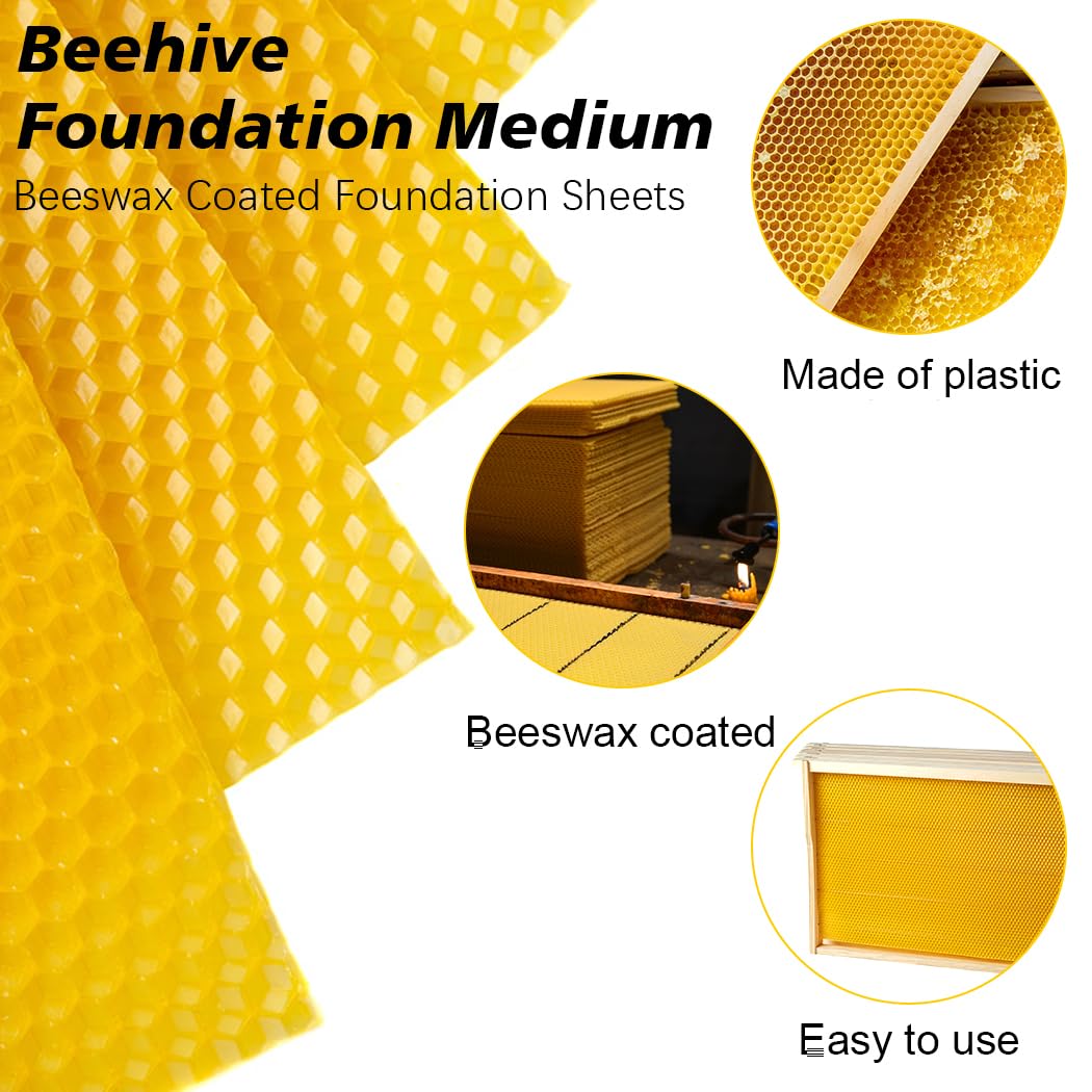 BeeCastle close-up beeswax coating on plastic foundation for faster comb building