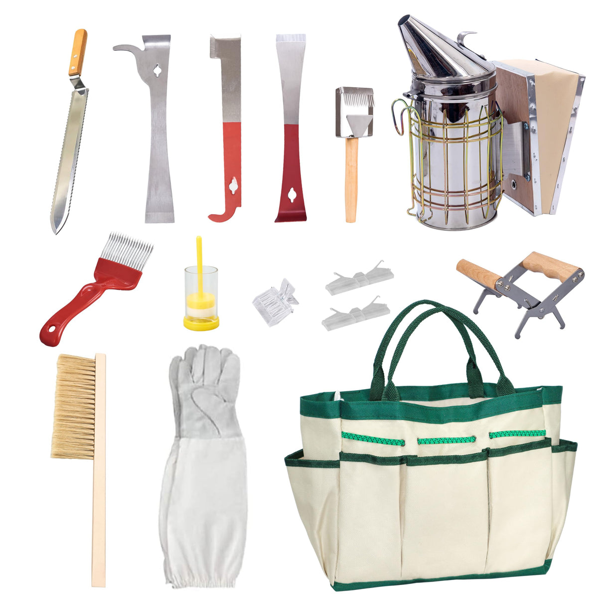 BeeCastle front view of kit in tote showing compact storage and portability benefits