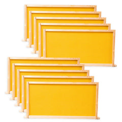 BeeCastle front view of 10-pack deep frames showing kit and packaging benefit quick setup
