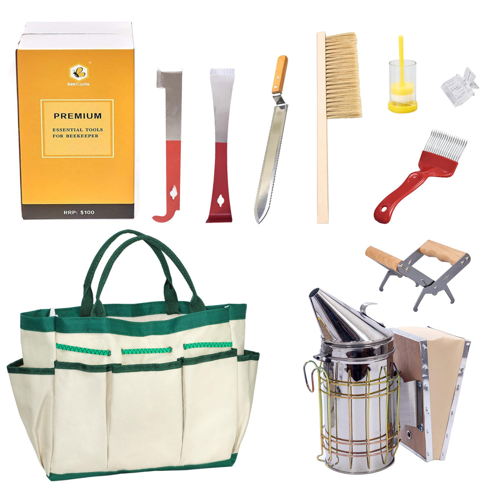 BeeCastle organizer tote front view showing neat tool storage and quick access