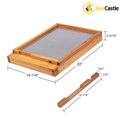 BeeCastle bottom board installed under hive, easy swap-in for better ventilation