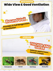 BEEKINGDOM detachable round veil close-up highlighting clear 360° visibility