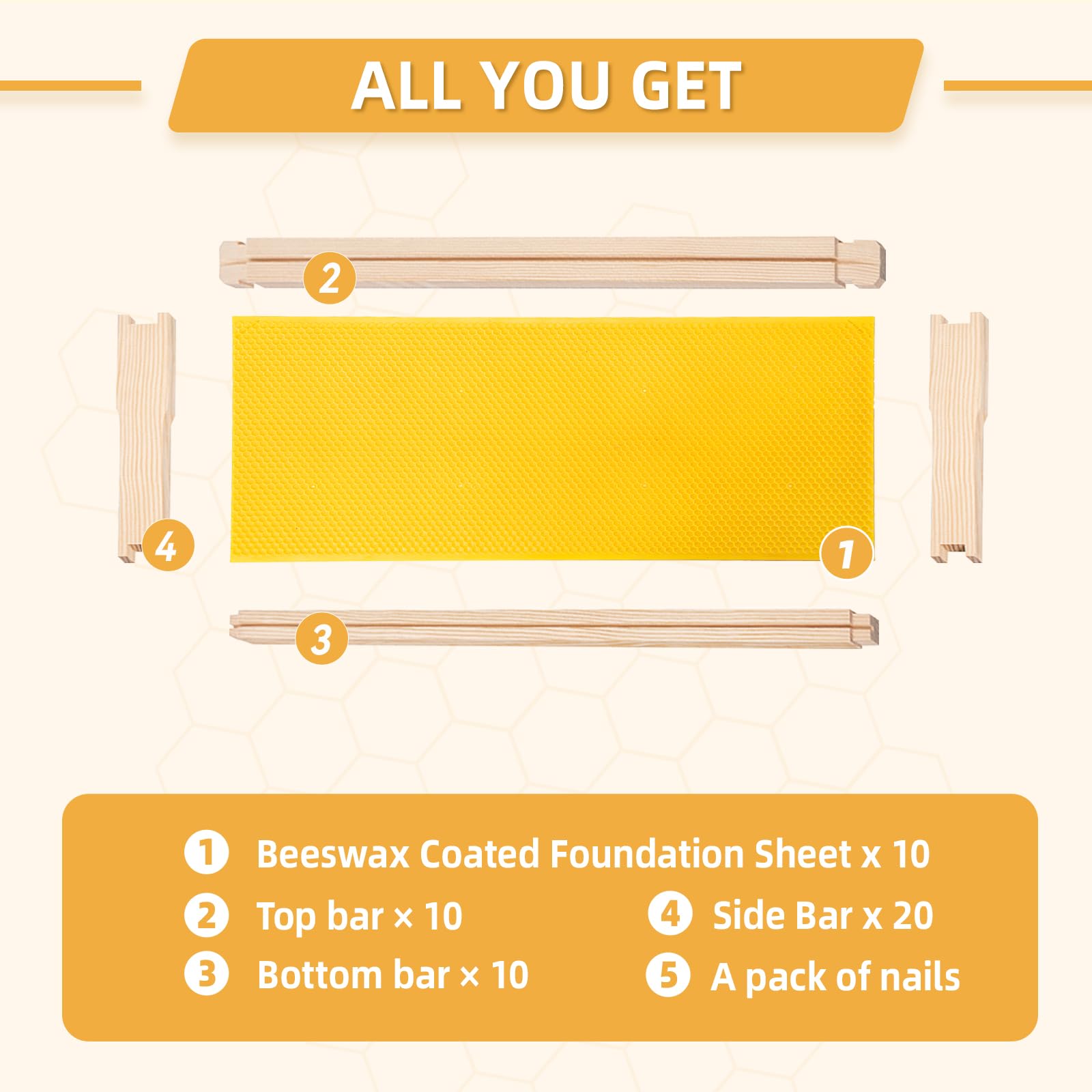 BEEKNOWS side profile of assembled frame highlighting sturdy bottom bar support