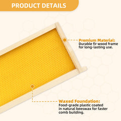 BEEKNOWS close-up of beeswax-coated foundation encouraging quick bee acceptance