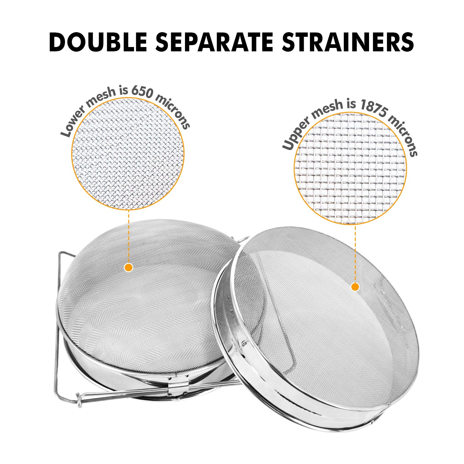 BEEKNOWS close-up of coarse and fine mesh showing filtration precision