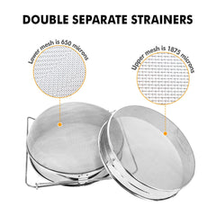 BEEKNOWS close-up of coarse and fine mesh showing filtration precision