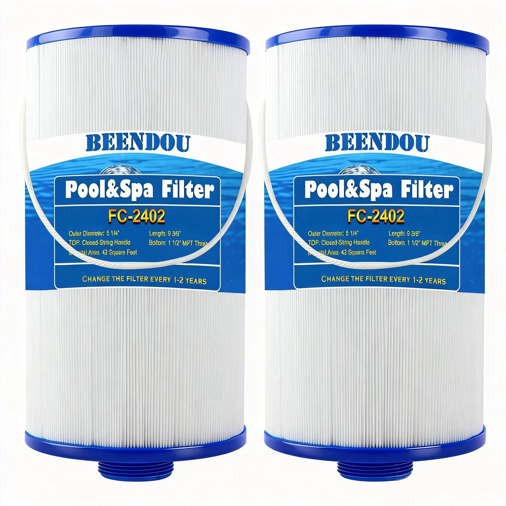 Beendou front view of replacement hot tub filter showing shape and fit benefit