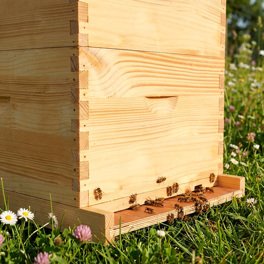 BeeQuestify in-hive setup with bottom board installed for easier inspections