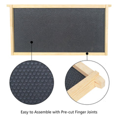 BeeTech close-up of black plastic foundation dipped in beeswax showing easy comb acceptance