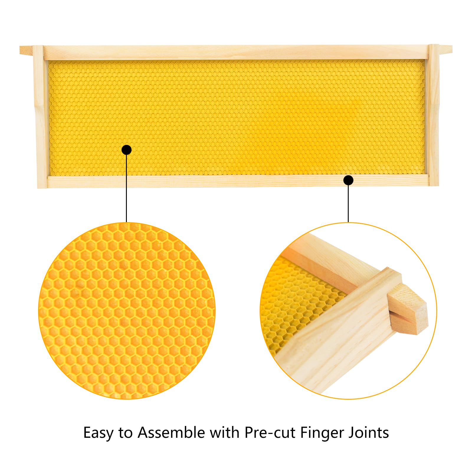BeeTech beeswax-dipped plastic foundation detail showing wax coating to attract comb