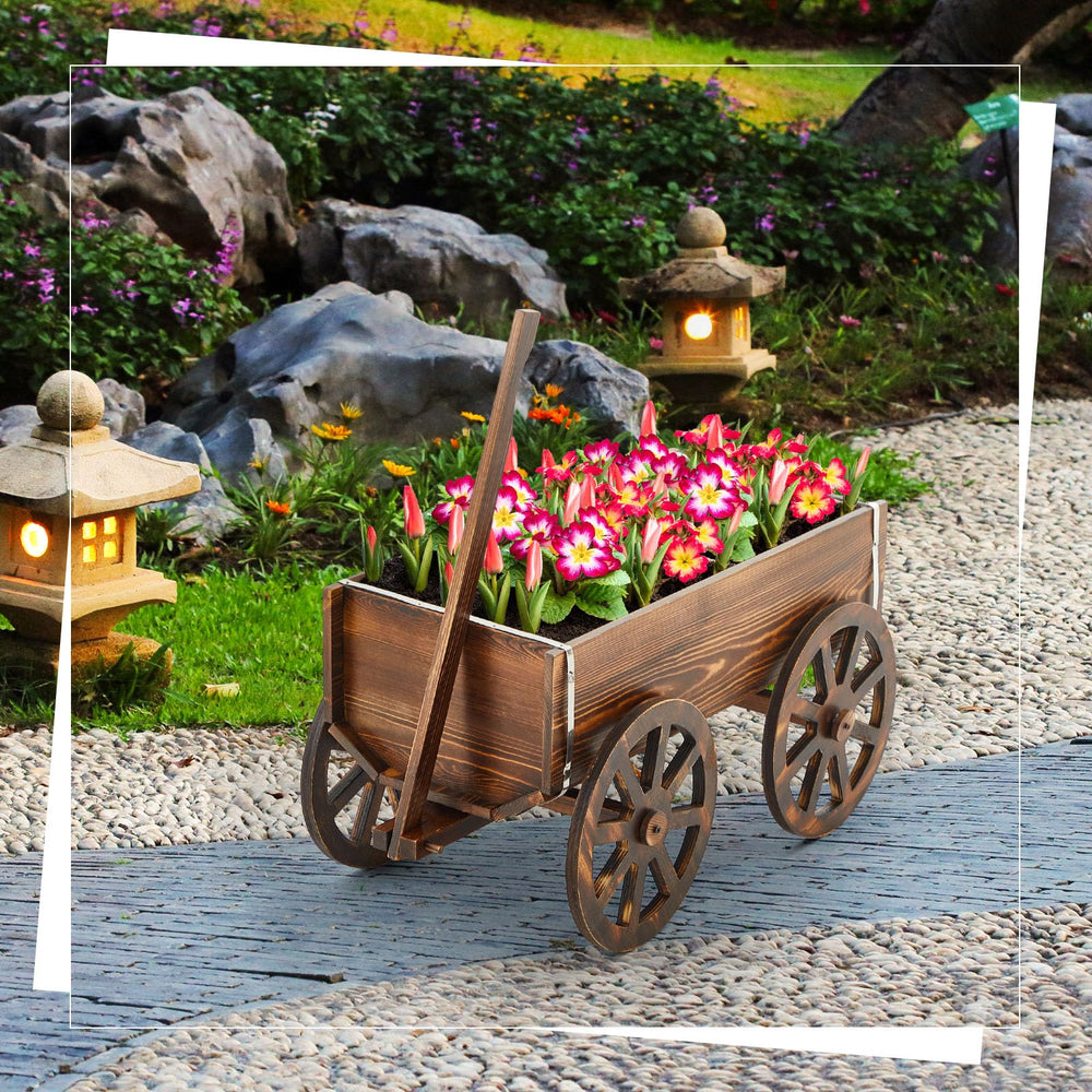 Beeveer wagon planter styled on balcony demonstrating space-saving charm