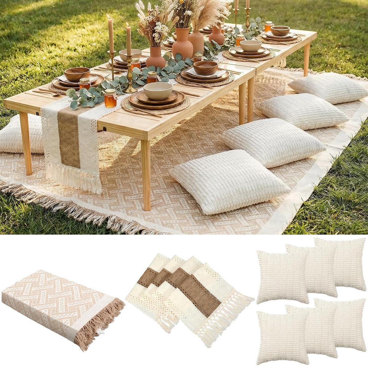 Beeveer blanket front view showing full oversized spread and seating benefit