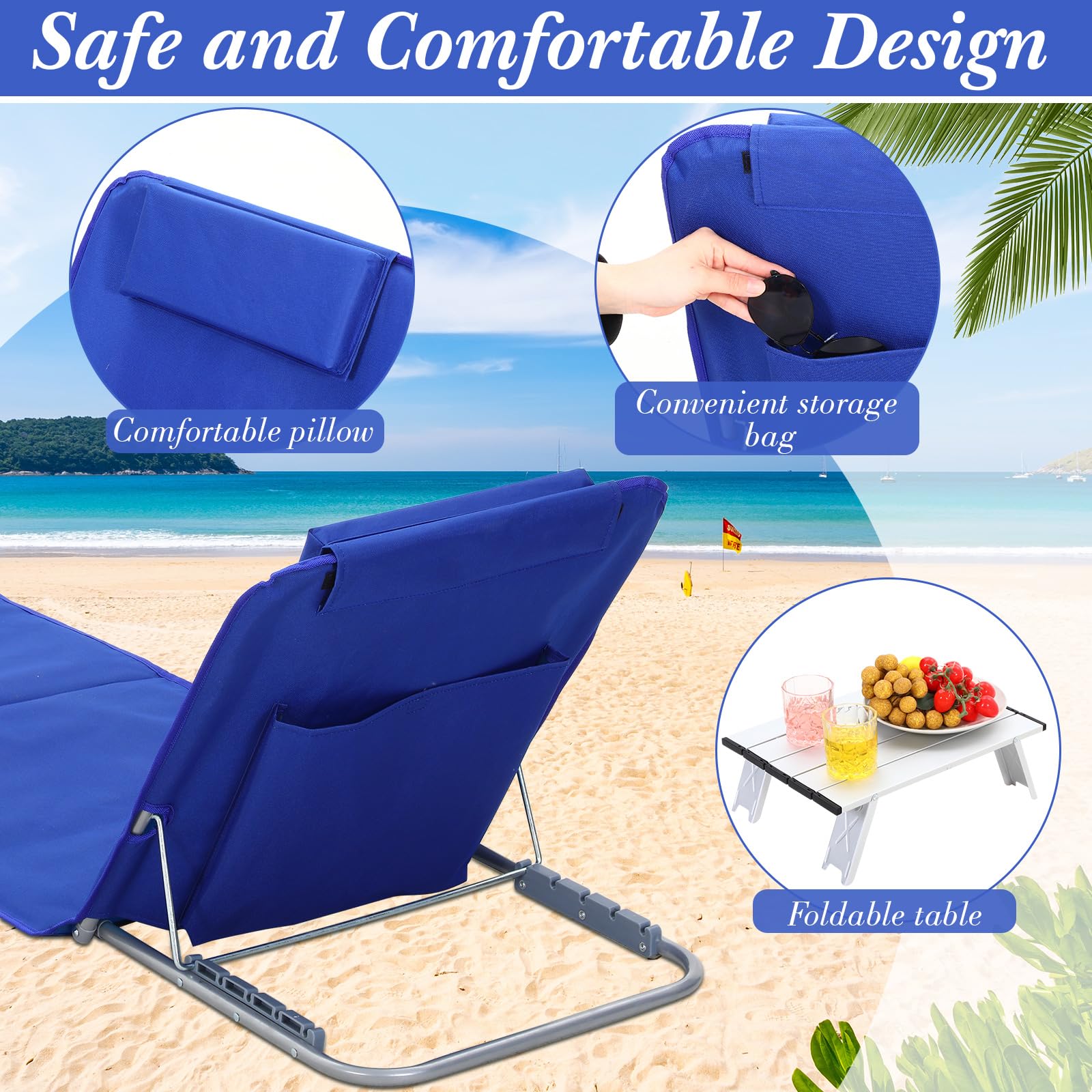 Beeveer folded side table compactly stowed to demonstrate portability and space-saving advantage