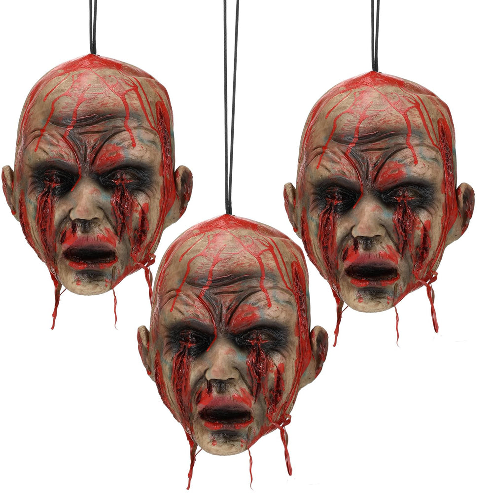 Beeveer front view of three severed zombie heads showing horror detail and instant atmosphere
