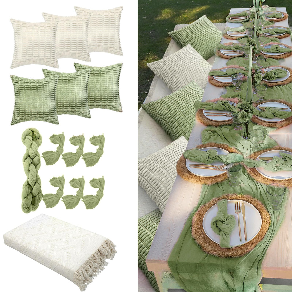 Beeveer front view of full 14-piece picnic kit showing coordinated boho set and convenience