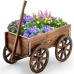 Beeveer front view wagon planter showing rustic design and display benefit