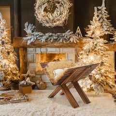 Beeveer manger in use with nativity figures demonstrating staging versatility