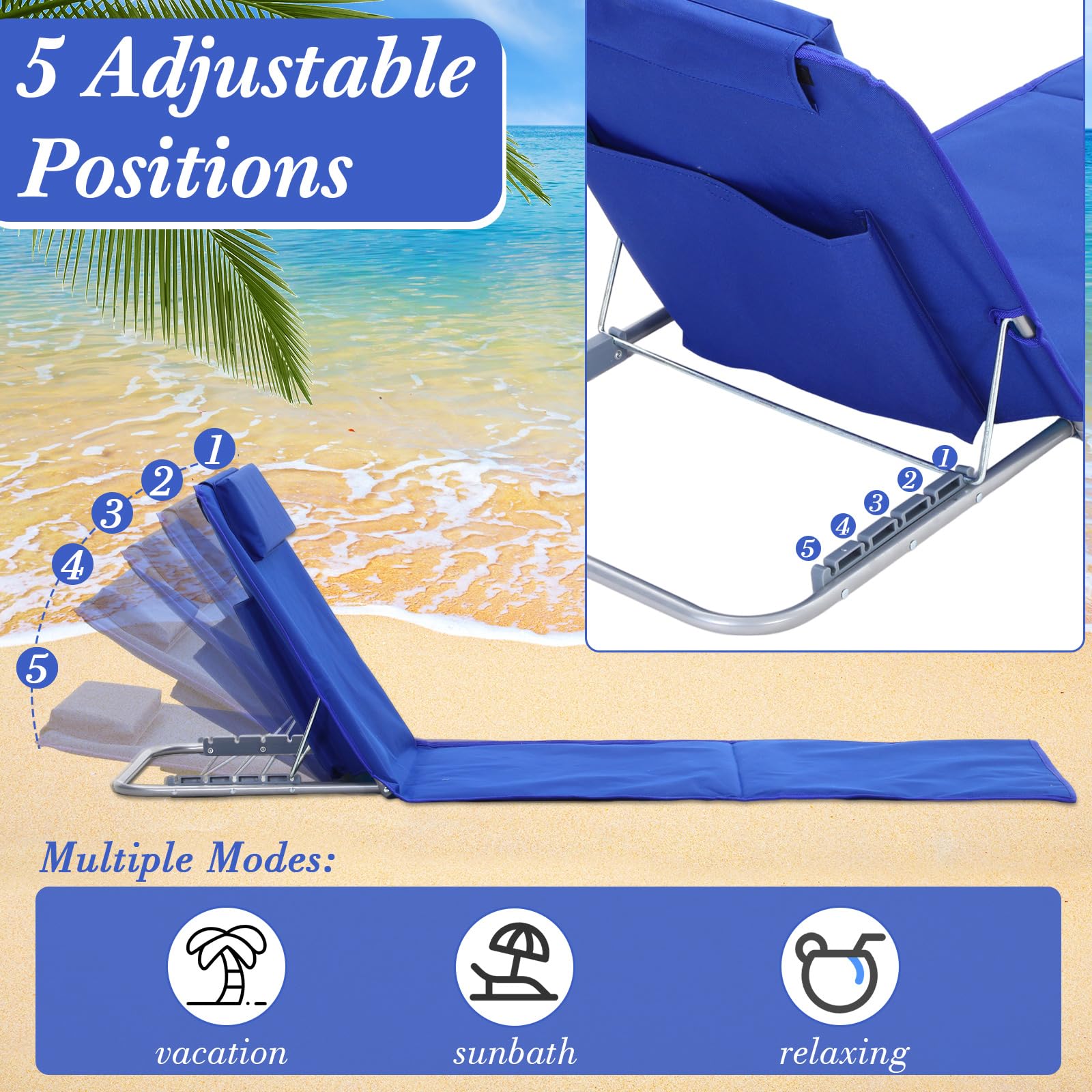 Beeveer side profile of a folded chaise chair showing compactness and ease of transport benefit