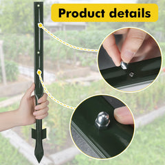 Beeveer tapered stake tip being pushed into soil for tool-free installation benefit