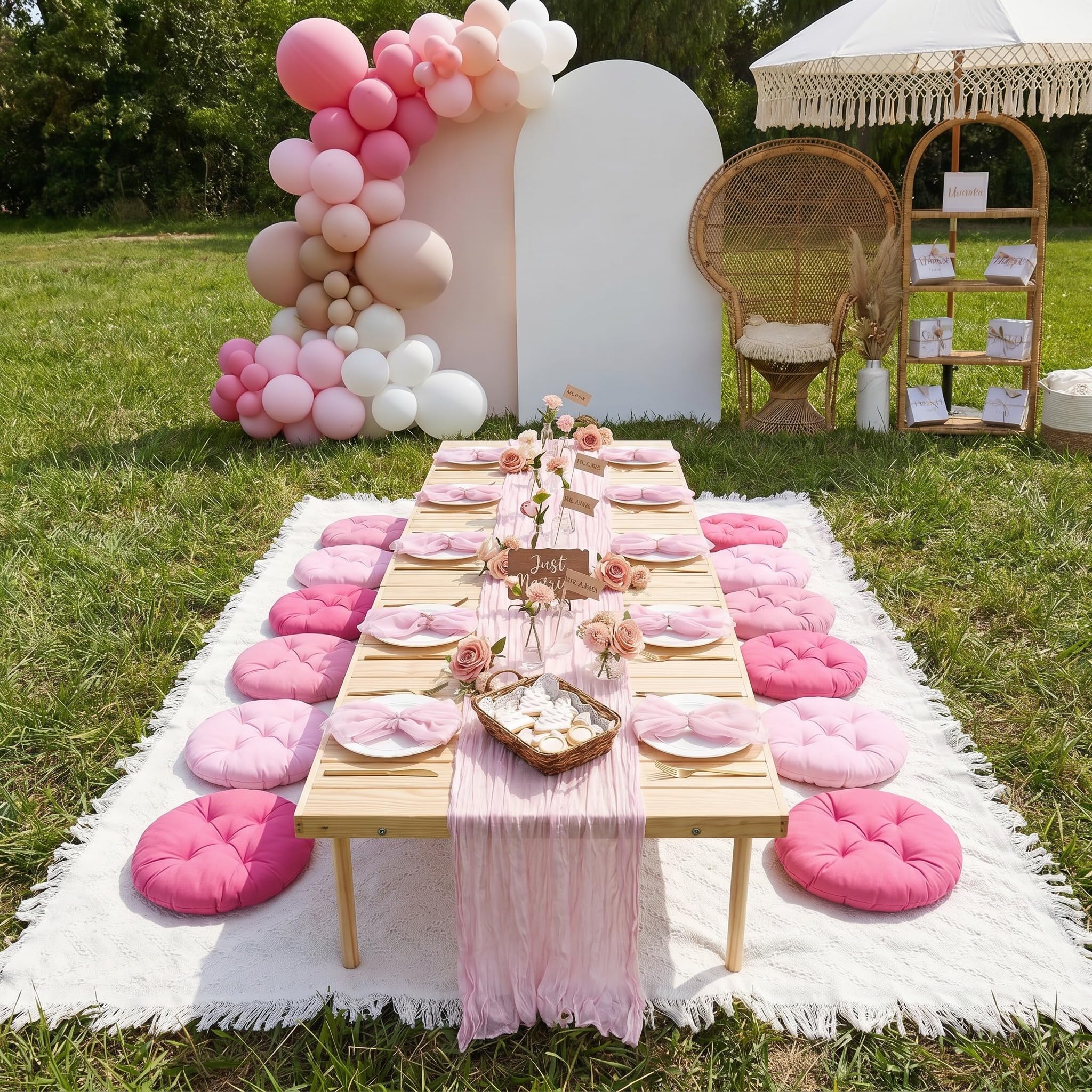 Beeveer tabletop styling with dishes showing cohesive party-ready look