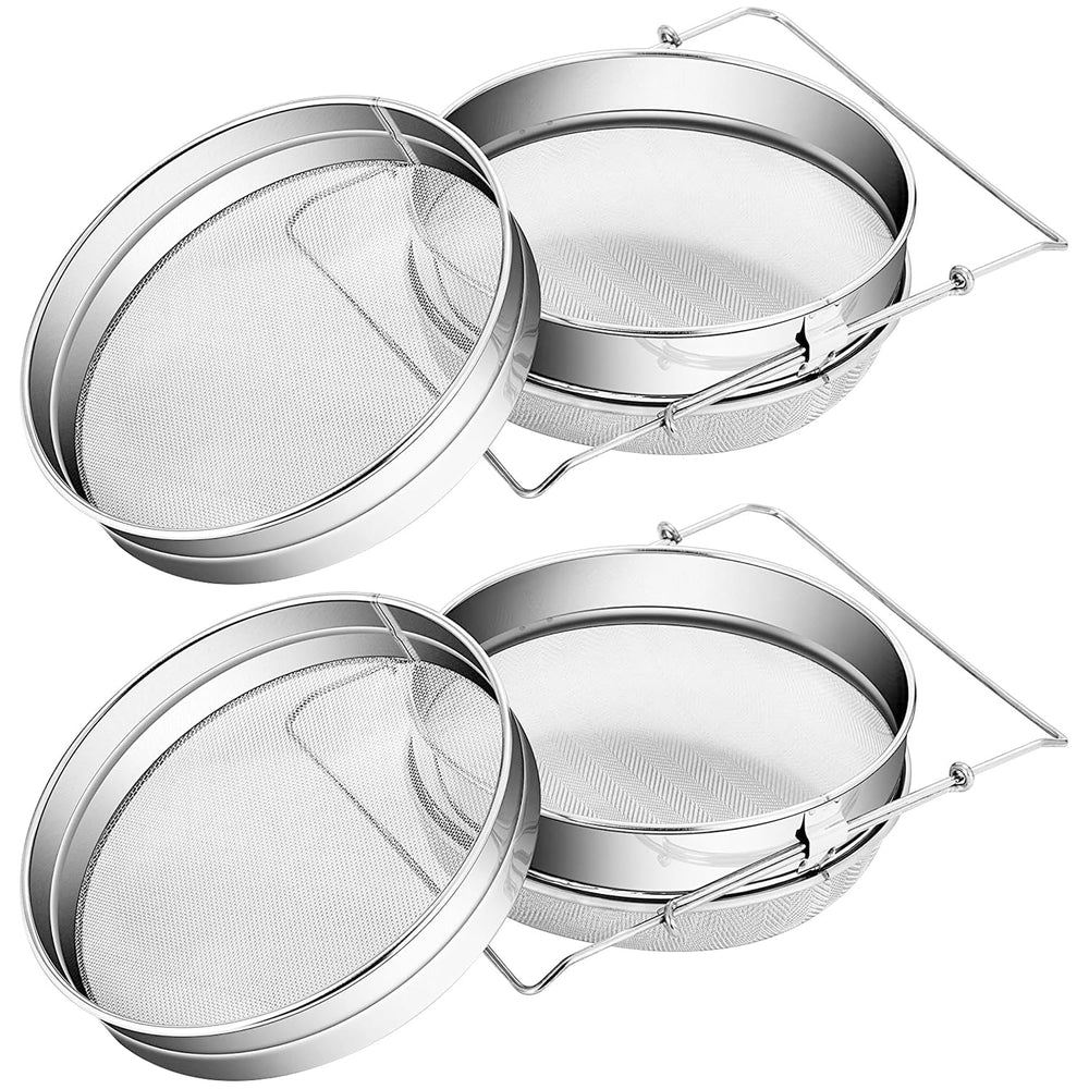 BEEXTM front view of two double sieve sets showing ready-to-use convenience