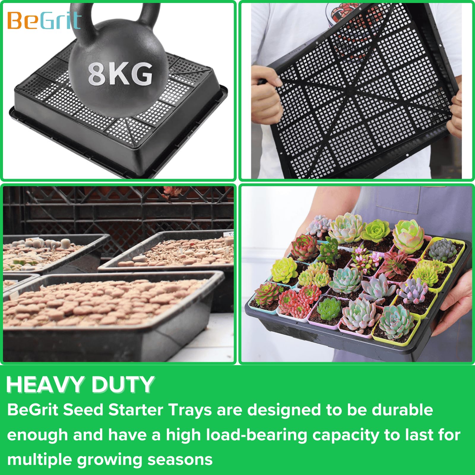 BeGrit close-up of mesh bottom demonstrating enhanced drainage that prevents waterlogging and root issues