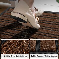 BEHERO close-up of artificial grass fibers capturing dirt and scraping shoes