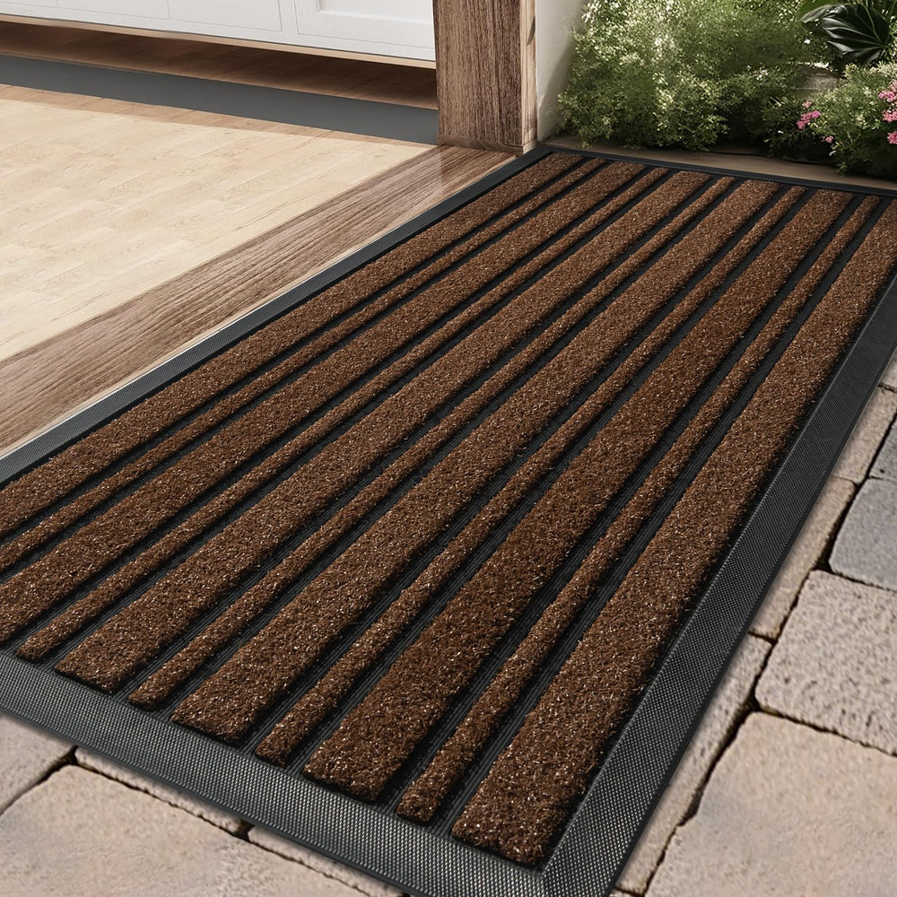 BEHERO front view coffee door mat protecting entrance and hiding stains