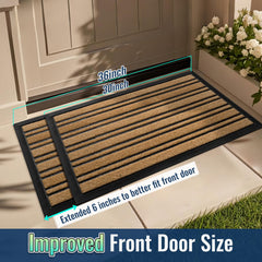 BEHERO door mat in use at front door with family entering safely