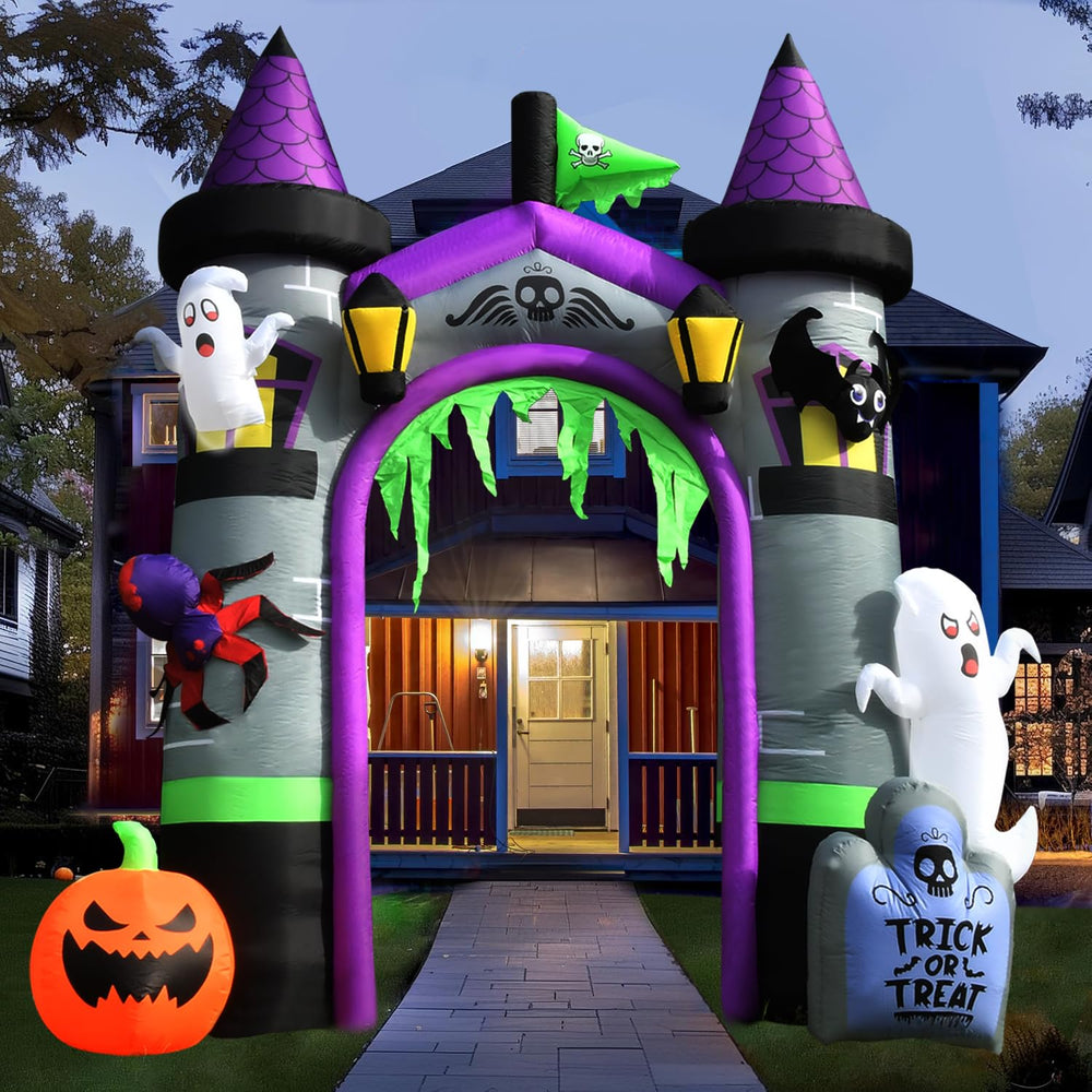 Beinhome front view castle archway creating dramatic entrance and curb appeal