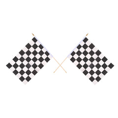 Beistle front view of checkered flag pack showing bold finish-line design and easy waving