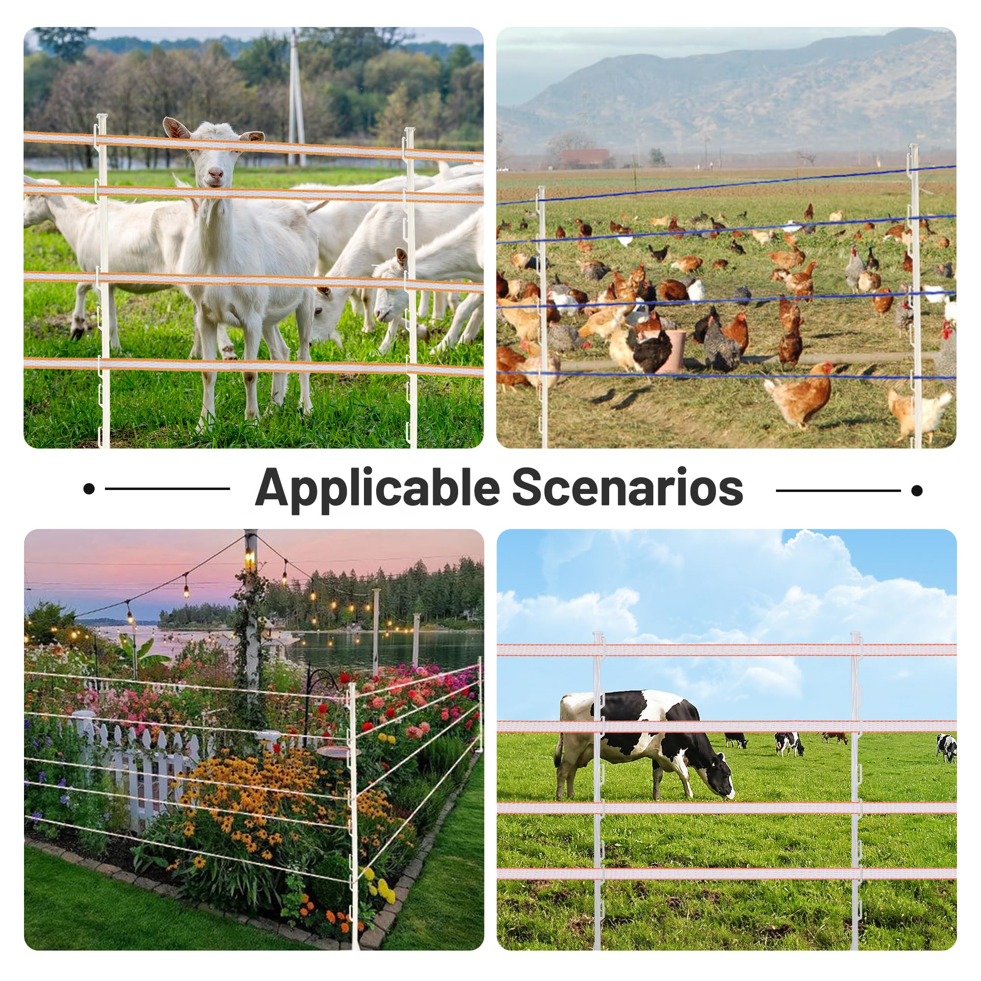BEIYI post with polywire in use showing effective livestock containment benefit