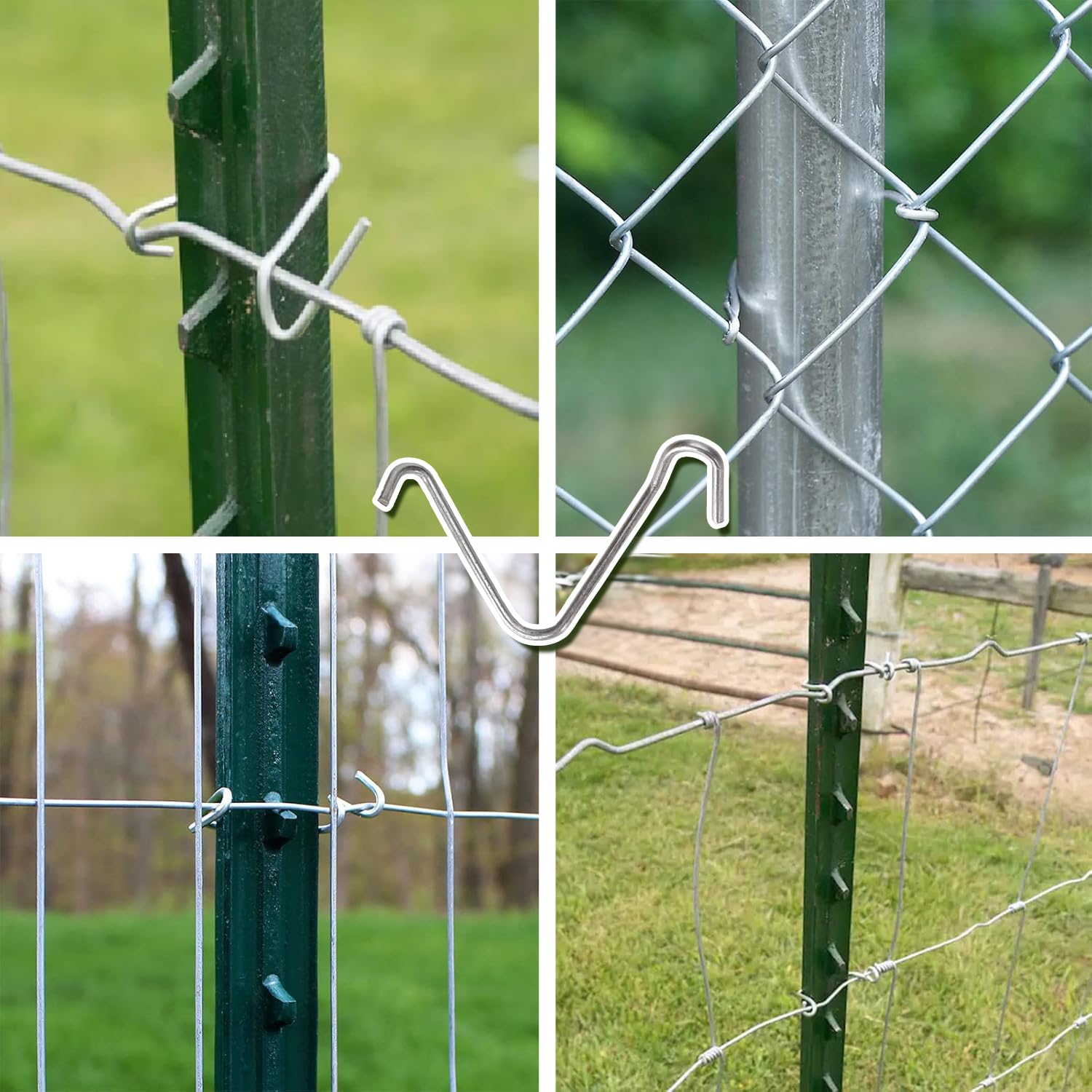 BEIYI clips installed on rural fence in field, ideal for farm fencing