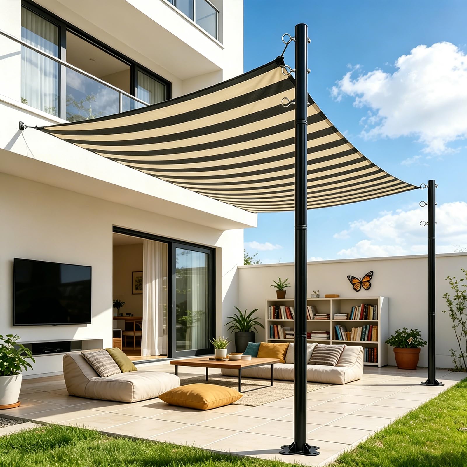 Beizelte front view assembled poles showing stable support benefit