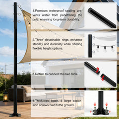 Beizelte pole mounted on concrete base demonstrating secure anchoring