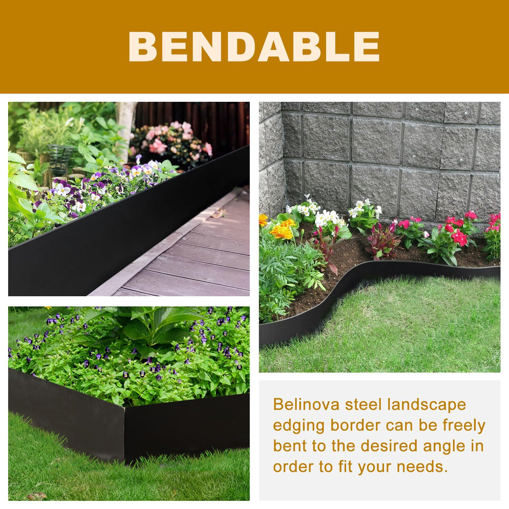 Belinova backyard scene with edged beds highlighting professional curb appeal benefit
