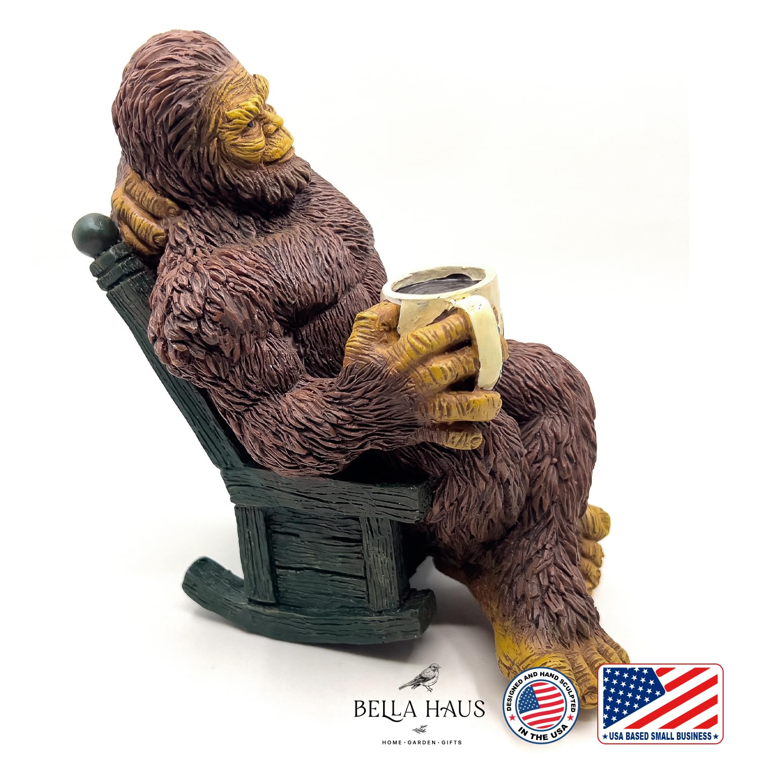Bella Haus Bigfoot in cabin setting for lifestyle warmth and conversation-starting decor