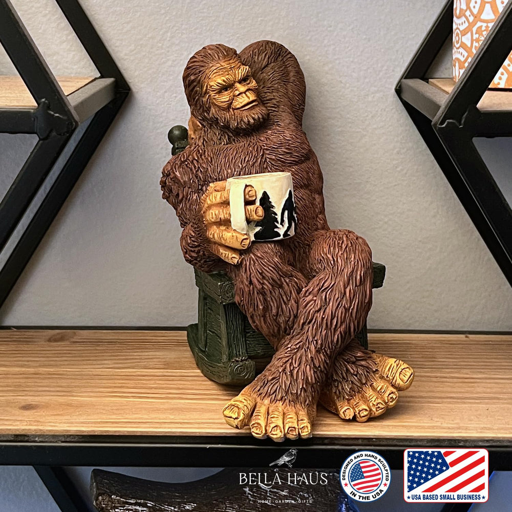 Bella Haus Bigfoot beside chair for scale illustrating moderate, visible size
