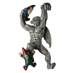 BELLA HAUS DESIGN front view of gargoyle gnome fence hanger showing gothic presence