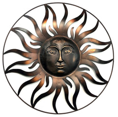 Bellaa front view of large sun wall art showing bold sunburst and warm tones