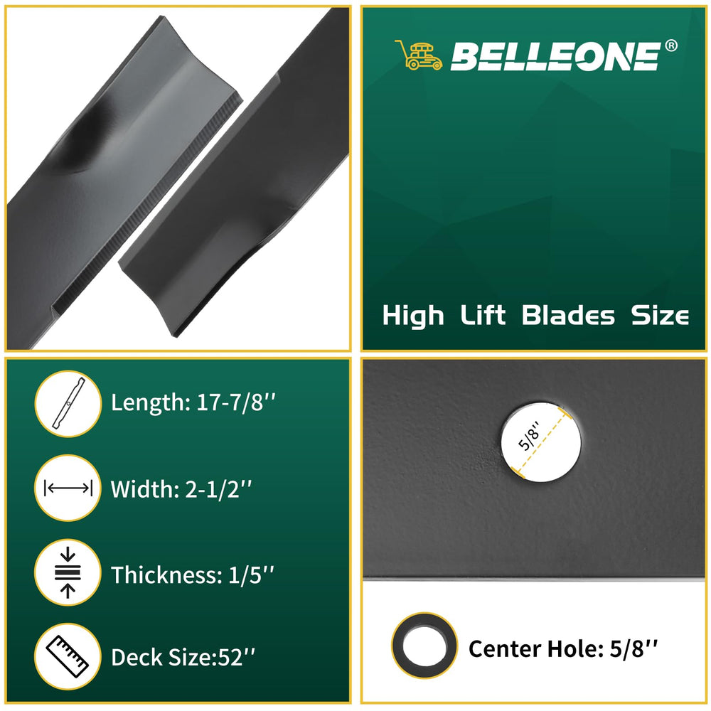 Belleone blade edge closeup highlighting sharp cutting edge and cleaner lawn finish