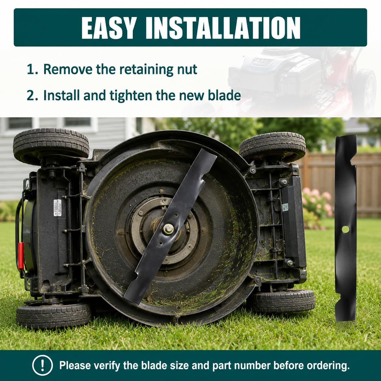 Belleone blade on mower in field illustrating improved cut and reduced tear