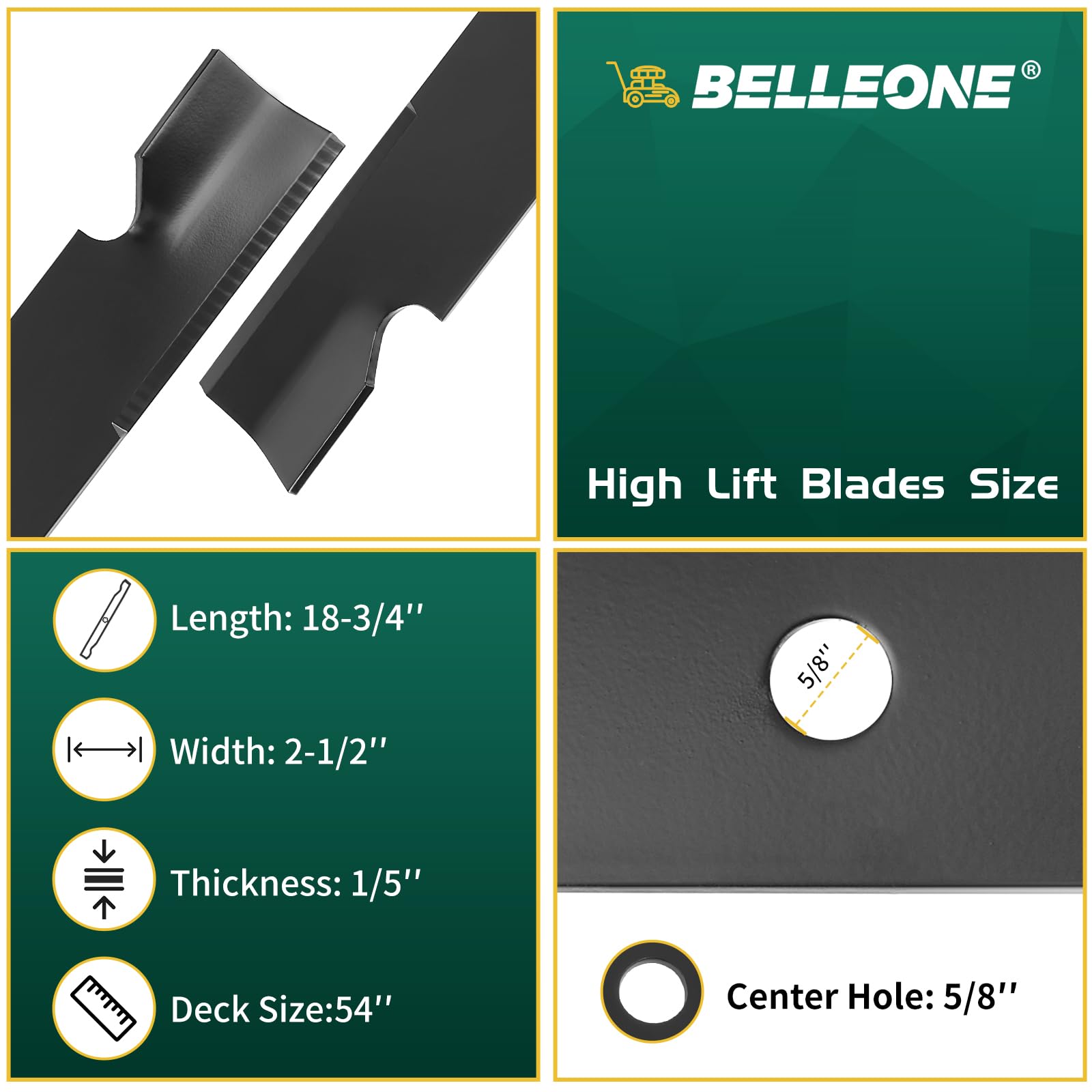 Belleone close-up of blade edge highlighting sharpness for cleaner turf