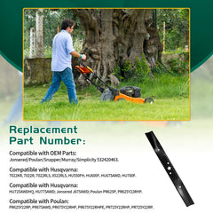 Belleone installed on mower deck demonstrating direct-fit replacement benefit