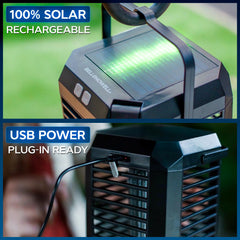 Bell+Howell Rogue solar panel top view charging, provides eco-friendly daytime recharge