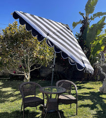 BELLRINO canopy mounted on patio umbrella illustrating improved shade coverage
